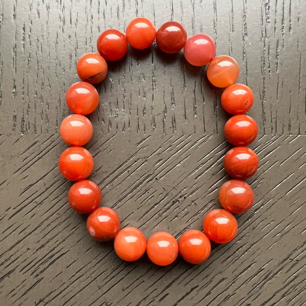 Carnelian bracelet 10mm SIZE 6.5’ - Picture 6 of 7